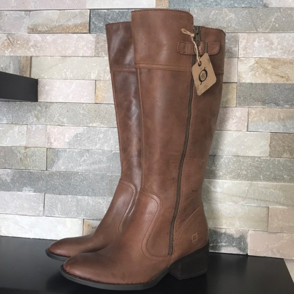 Born Fannar Leather Knee High Boot Wide Calf - Picture 2 of 13